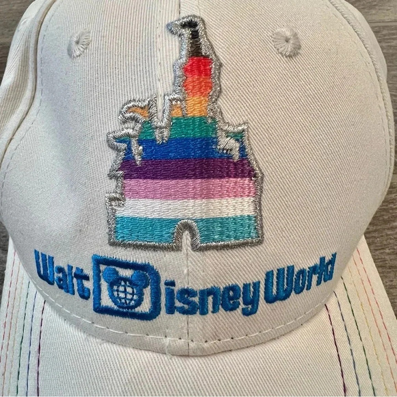 Walt Disney World WDW Cinderella Castle Baseball Cap Pride Collection White - Picture 2 of 6